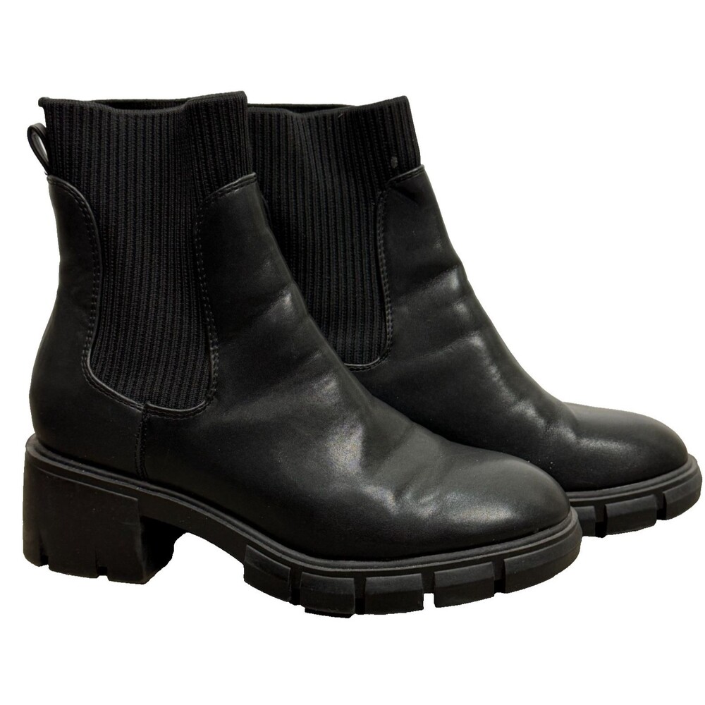 Chelsea Lug Black Ankle Boot BRAT Streetwear Minimalist Grunge Urban Booties 6.5